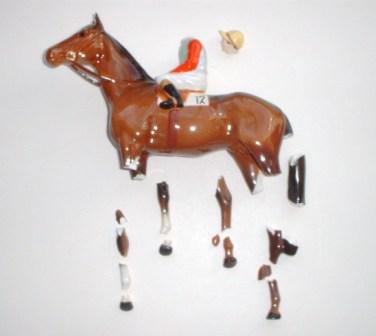   Beswick horse before restoration.
CLICK FOR ENLARGED IMAGE.