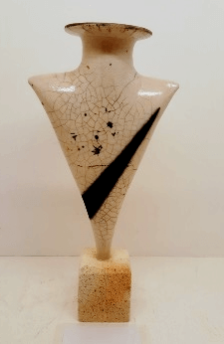 Raku vase after restoration